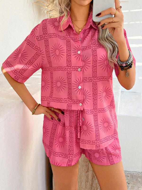 Conjunto Veraniego Bohemio de Blusa y Shorts con Estampado Floral - Image 5