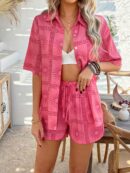Conjunto Veraniego Bohemio de Blusa y Shorts con Estampado Floral