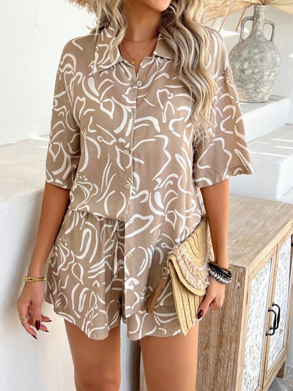 Conjunto Veraniego Bohemio de Blusa y Shorts con Estampado Floral - Image 54