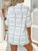 Conjunto Veraniego Bohemio de Blusa y Shorts con Estampado Floral