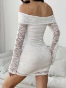 Vestido Bodycon de Encaje con Hombros Descubiertos