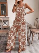 Conjunto Vacacional Boho para Mujer: Top Camisola Crop + Pantalones Largos Estampados
