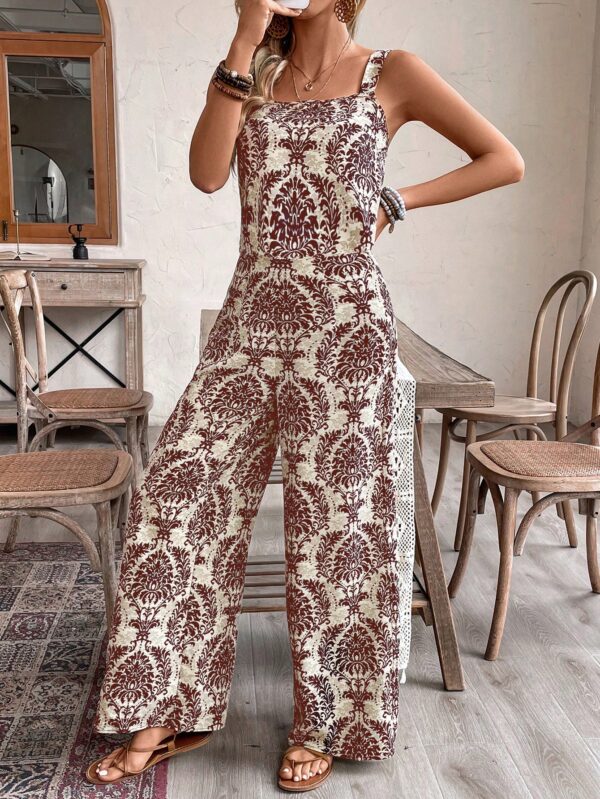Conjunto Vacacional Boho para Mujer: Top Camisola Crop + Pantalones Largos Estampados - Image 22