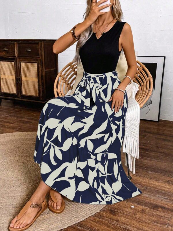 Vestido Estampado de Verano con Cinturón y Detalle de Volantes - Image 16