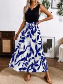 Vestido Estampado de Verano con Cinturón y Detalle de Volantes