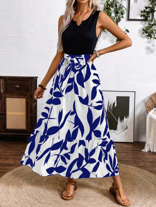 Vestido Estampado de Verano con Cinturón y Detalle de Volantes - Image 26