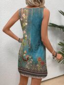 Vestido Bodycon sin Mangas con Estampado de Moda