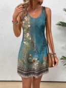 Vestido Bodycon sin Mangas con Estampado de Moda