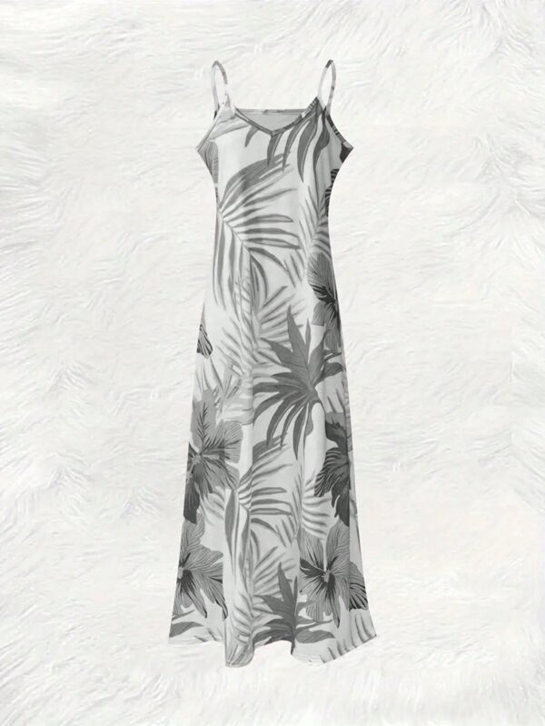 Vestido Casual Estampado Botánico sin Mangas - Image 5