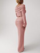 Conjunto Elegante de Top Off-Shoulder y Falda Sirena 2 Piezas