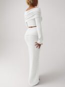 Conjunto Elegante de Top Off-Shoulder y Falda Sirena 2 Piezas