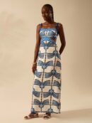 Vestido Veraniego de Espalda Descubierta con Estampado Tropical