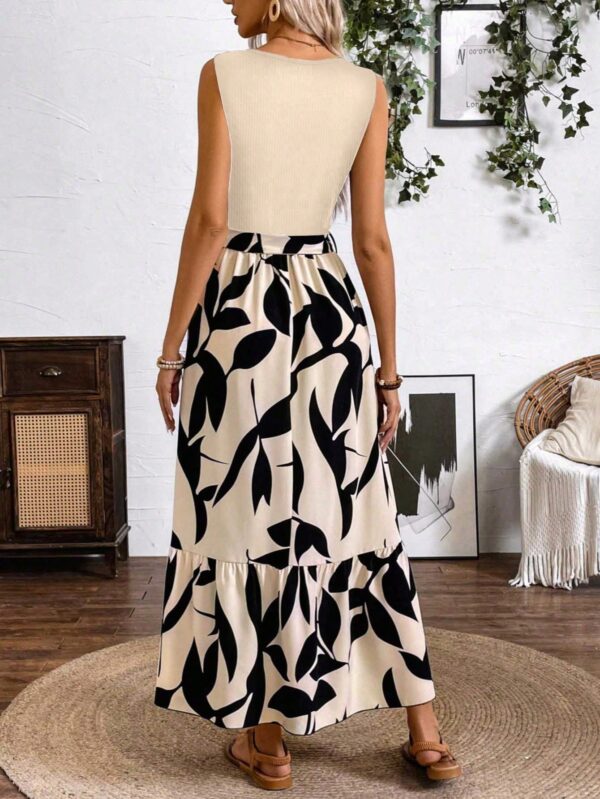 Vestido Estampado de Verano con Cinturón y Detalle de Volantes - Image 2