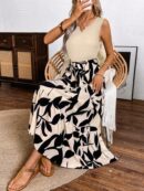 Vestido Estampado de Verano con Cinturón y Detalle de Volantes