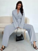 Set Elegante y Casual de Shacket y Pantalón con Cinturón