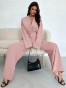 Set Elegante y Casual de Shacket y Pantalón con Cinturón