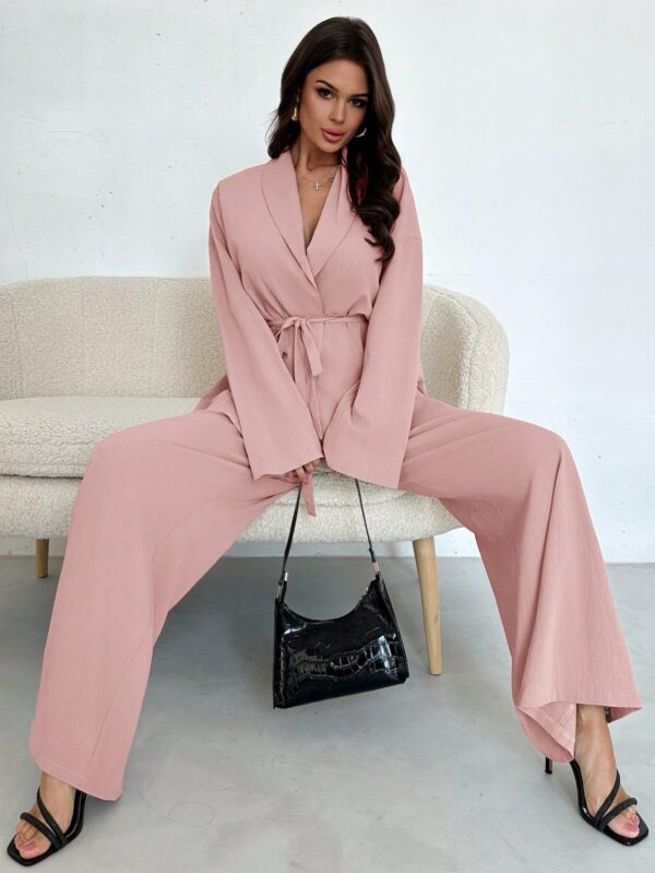 Set Elegante y Casual de Shacket y Pantalón con Cinturón - Image 31