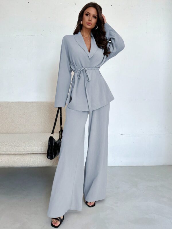 Set Elegante y Casual de Shacket y Pantalón con Cinturón - Image 76