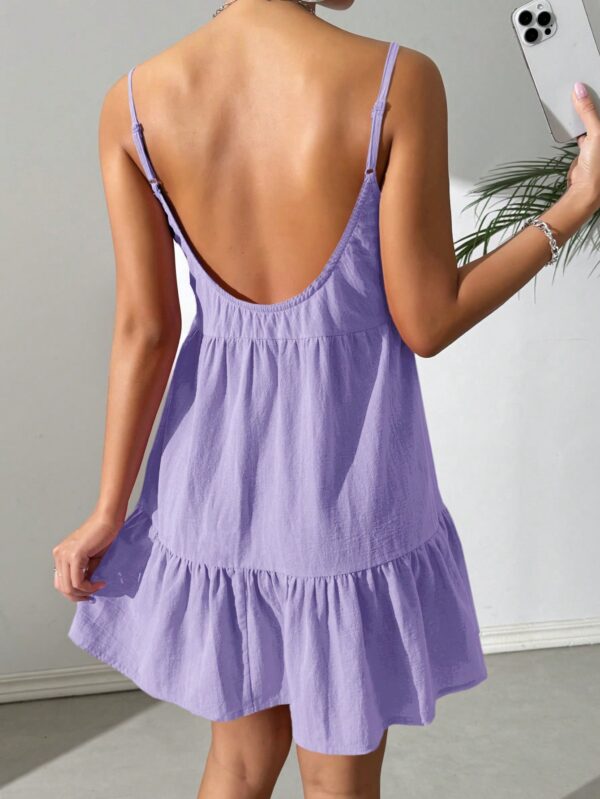Vestido Casual Sin Espalda con Tirantes Finos - Image 78