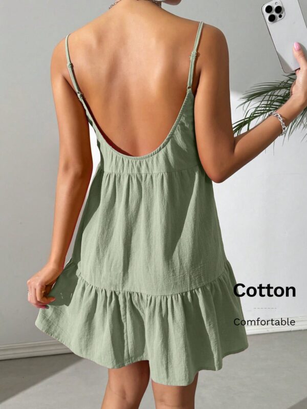 Vestido Casual Sin Espalda con Tirantes Finos - Image 9