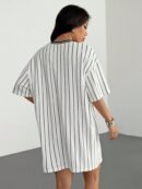 Vestido Casual de Verano con Escote en V y Estampado de Letras y Números