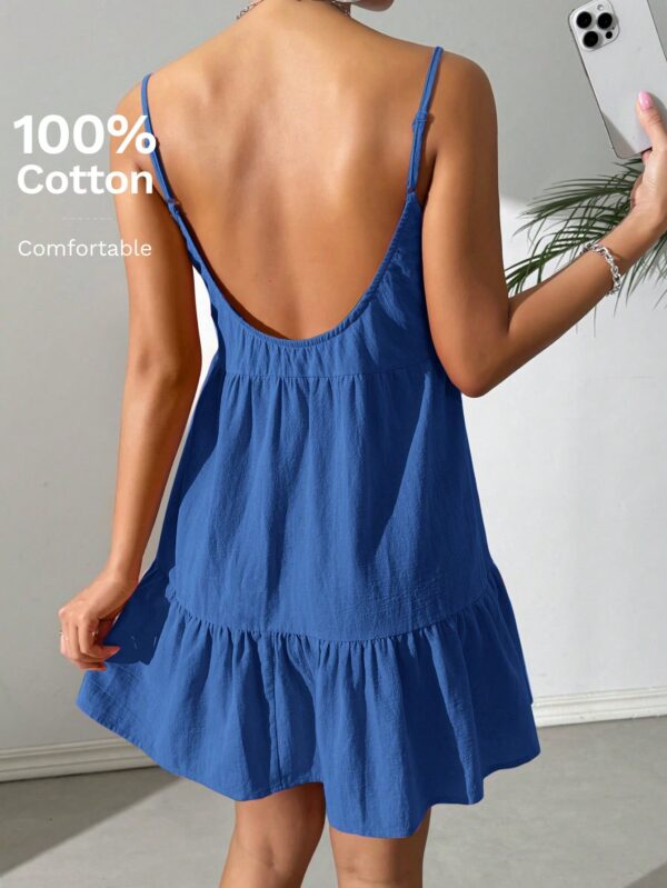 Vestido Casual Sin Espalda con Tirantes Finos - Image 39