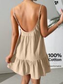 Vestido Casual Sin Espalda con Tirantes Finos