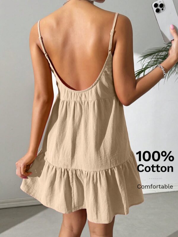 Vestido Casual Sin Espalda con Tirantes Finos - Image 23