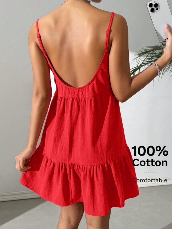 Vestido Casual Sin Espalda con Tirantes Finos - Image 62