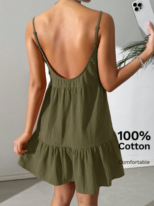 Vestido Casual Sin Espalda con Tirantes Finos - Image 31