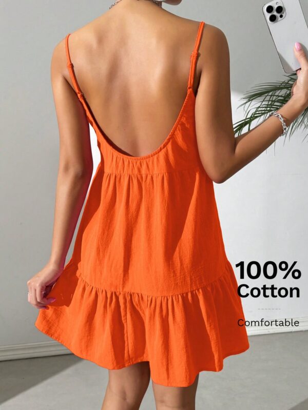 Vestido Casual Sin Espalda con Tirantes Finos - Image 47