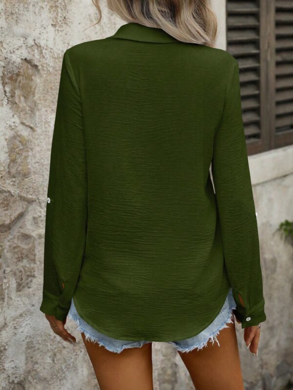 Camisa Casual Manga Larga con Botones Frontales y Bolsillo - Image 29