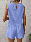 Set de Top Sin Mangas y Shorts a Juego en Color Sólido