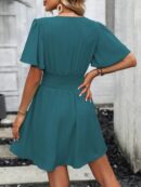 Vestido Casual Cuello en V con Mangas Mariposa