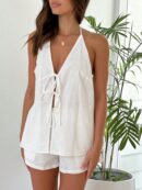 Conjunto Casual de Verano Halter y Espalda Descubierta