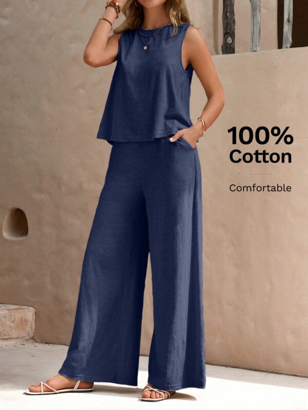 Conjunto Casual Top de Tirantes y Pantalón de Pierna Ancha - Image 73