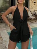Conjunto Casual de Verano Halter y Espalda Descubierta
