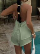 Conjunto Casual de Verano Halter y Espalda Descubierta