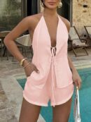 Conjunto Casual de Verano Halter y Espalda Descubierta