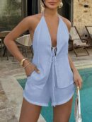 Conjunto Casual de Verano Halter y Espalda Descubierta
