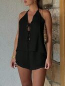Conjunto Casual de Verano Halter y Espalda Descubierta