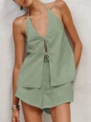 Conjunto Casual de Verano Halter y Espalda Descubierta