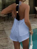 Conjunto Casual de Verano Halter y Espalda Descubierta