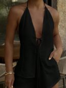 Conjunto Casual de Verano Halter y Espalda Descubierta