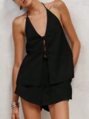 Conjunto Casual de Verano Halter y Espalda Descubierta