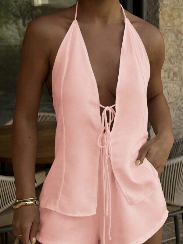 Conjunto Casual de Verano Halter y Espalda Descubierta - Image 42