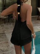 Conjunto Casual de Verano Halter y Espalda Descubierta