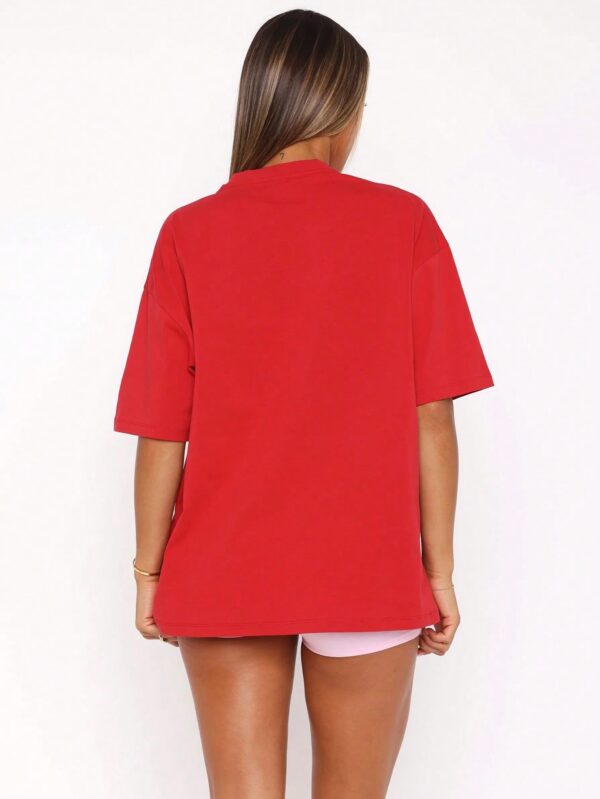 Camiseta Oversize con Estampado de Cerezas y Letras - Image 2
