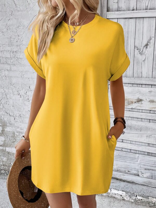Vestido Casual Manga Murciélago con Bolsillo Oculto - Image 128