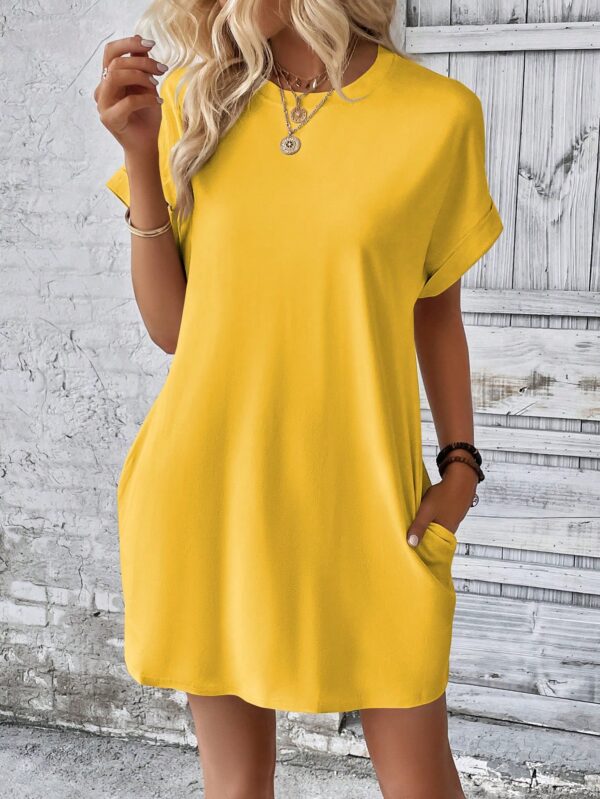 Vestido Casual Manga Murciélago con Bolsillo Oculto - Image 130